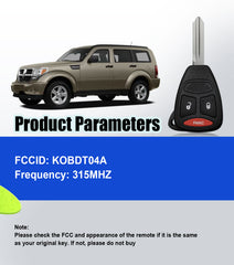 DIY Car Key Fob Voice Programming Kit Fit for 2006-2009 Dodge Ram 2007-2012 Dodge Caliber 2004-2010 Dodge Dakota 2004-2013 Dodge Durango 2005-2007 Dodge Magnum KOBDT04A