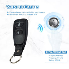 Replacement for Car Key Fob fit for 20145 -2017 Hyundai Accent Remote TQ8RKE-4F14  KR-K3RF