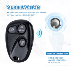 Car Key Fob for Kleyless Entry Remote Replacement for 1997-1999 Tahoe ABO1502T KR-C3RG