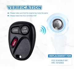 Car Key Fob for Keyless Entry Remote Control Replacement for Chevy GMC 15732803 KOBUT1BT  KR-C3RH