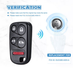 Car Key Fob Replacement for 2001 -2004 Honda Odyssey OUCG8D-440H-A KR-H4RF