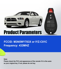 DIY Car Key Fobik Remote Control Voice Kit Replacement for 2008-2013 Dodge Charger Challenger 2008-2010 Chrysler 300 M3N5WY783X or IYZ-C01C