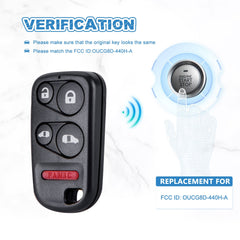 Car Key Fob Replacement for 2001 -2004 Honda Odyssey OUCG8D-440H-A KR-H4RF