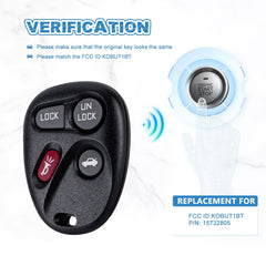 Keyless Entry Remote Key Fob Replacment for 1998 -2001 Astro Blazer Jimmy Safari Bravada KOBUT1BT 15732805 KR-C4RM