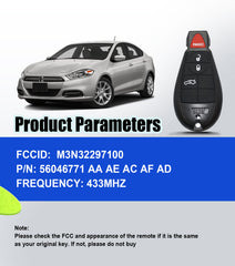 Car Key Fob Voice DIY Kit Replacement for 2013 2014 2015 2016 Dodge Dart Fobik Keyless Entry Remote Control M3N32297100