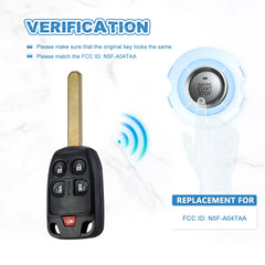 5 BTN Car Key Fob Keyless Entry Remote Replacement for 2011 -2014 Honda Odyssey Remote N5F-A04TAA KR-H5SA