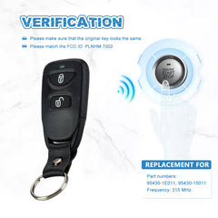 Replacement for Keyless Entry Remote fit for 2006 -2011 Hyundai Accent Remote car Key Fob PLNHM-T002  KR-K3RG