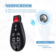 Keyless Entry Remote Control Car Key Fob Replacement for 2008-2014 Grand Caravan IYZ-C01C or M3N5WY783X  KR-D7RA