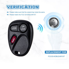 Replacement for Keyless Entry Remote fit for Silverado Tahoe Yukon Suburban S10 3 Button KOBLEAR1XT  KR-C3RC