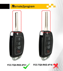 Key Programmer Kit and New FLIP Car Key TQ8-RKE-4F31 Replacement for 2015-2019 Hyundai Santa FE 433MHZ