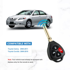 Car Key Fob Replacement for 2007-2010 Toyota Camry 4 Button Keyless Entry Control HYQ12BBY