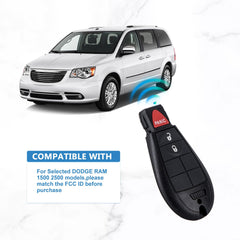 Keyless Entry Remote Key Fob Replacement for 2008-2012 Ram 2008-2010 Chrysler 300 2008-2014 Dodge Challenger IYZ-C01C or M3N5WY783X KR-D3RA