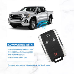 Car Key Fob Replacemnt for 2014 -2017 Silverado 1500 GMC Sierra Keyless Entry Remote 4 Button M3N-32337100