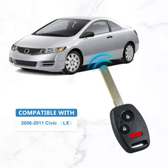 Keyless Entry Remote 3 BTN Replacment for 2006-2011 Honda Civic Remote N5F-S0084A