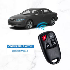 Car Key Fob 4 BTN Replacment for 2003-2005 Mazda 6 KPU41805 4238A-12076 KR-M4RA