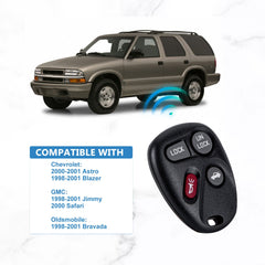 Keyless Entry Remote Key Fob Replacment for 1998 -2001 Astro Blazer Jimmy Safari Bravada KOBUT1BT 15732805 KR-C4RM
