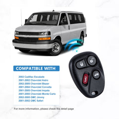 4 BTN Car Key Fob Keyless Entry Remote Replacement for Jimmy Safari Aurora Lesabre Blazer 25695954 KOBLEAR1XT KR-C4RD