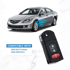 3 BTN Keyless Entry Remote Replacement for 2005-2008 Mazda 6 RX8 FLIP KPU41788  KR-M3SB