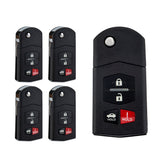 4 BTN Keyless Entery Remote Key Fob Replacement for 2005-2008 Mazda 6 Sedan RX-8 Keyless Entry Flip Remote KPU41788 KR-M4SC