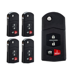 4 BTN Keyless Entery Remote Key Fob Replacement for 2005-2008 Mazda 6 Sedan RX-8 Keyless Entry Flip Remote KPU41788 KR-M4SC