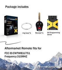 Self Programmable Key Fob Remote Replacement for Infiniti EX35 FX45 QX56/ Nissan Armada Rogue Sentra 46 Chip with FCC: CWTWB1U751