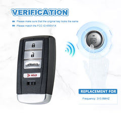 Car Key Fob Keyless Entry Remote Replacement for 2015-2018 Acura ILX RLX TLX Smart Key KR5V1X 313.8MHZ  KR-A4RB-05