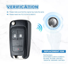 Car Key Fob Remote Control Transmitter 315MHZ for 2010-2017 Sonic 2012-2017 Equinox 2010-2017 GMC Terrain OHT01060512  KR-C3SA-10