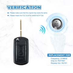 Car Key Fob Replacement for 2005-2009 Land Rover LR3 Range Rover Sport 315MHZ Keyless Entry NT8-15K6014CFFTXA KR-L3SD-05