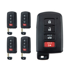 Keyless Entry Remote Smart Car Key Fob 4 Button Replacement for 2013,2014, 2015, 2016, 2017 Toyota Camry Corolla