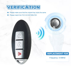 Smart Car Key Fob Keyless Entry Replacement for 2008-2013 Rogue 315MHZ CWTWBU729  KR-N3RD-05