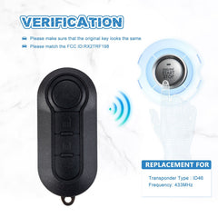 Car Key Fob 3 BTN Replacement for 2010-2016 Fiat Ducato 500L Panda Bravo 2015-2019 Ram ProMaster 3500 1500 2500 City Rapid with FCCID: RX2TRF198 KR-G3SE-10