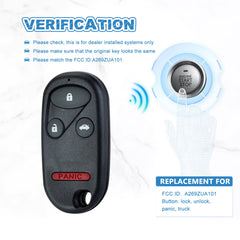 Key Fob Remote 4 BTN Replacement for 1998-2002 Honda Accord Keyless Entry Remote KOBUTAH2T  KR-H4RB