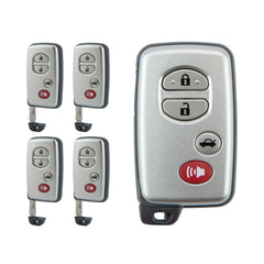 Smart Keyless Entry Remote Uncut 4 Buttons Key Fob Replacement for 2007-2010 Toyota Camry Avalon FCC ID: HYQ14AAB 0140