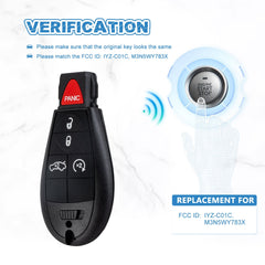 5 BTN Keyless Entry Remote Control Replacment for 2008-2013 Dodge Durango IYZ-C01C or M3N5WY783X  KR-D5RA-05