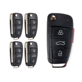 Uncut Blade Replacement for 2010-2014 A1 2011-2014 Q3 2006-2010 TT 2009-2010 R8 Flip Keyless Remote Key Fob 8X0837220D KR-V4SD-05