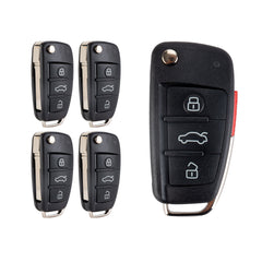 Uncut Blade Replacement for 2010-2014 A1 2011-2014 Q3 2006-2010 TT 2009-2010 R8 Flip Keyless Remote Key Fob 8X0837220D  KR-V4SD-05
