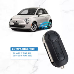 Keyless Entry Remote 3 BTN Replacement for 2012-2017 Fiat 500 2014-2018 Fiat 500L Flip Key - Delphi BCM LTQFI2AM433TX KR-G3SA-10