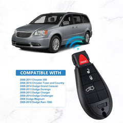 Car Key Fob Replacement for Dodge Charger Keyless Entry Control 4 Button IYZ-C01C or M3N5WY783X KR-D4RA-10