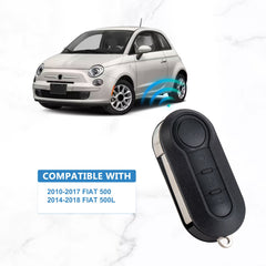 Keyless Entry Remote 3 BTN Replacement for 2012-2017 Fiat 500 2014-2018 Fiat 500L Flip Key - Delphi BCM LTQFI2AM433TX KR-G3SA-05