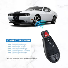 Keyless Entry Car Key Fob Replacement for 2008-2016 Chrysler Town/300, 2009-2012 Volkswagen Routan 433MHZ IYZ-C01C or M3N5WY783X   KR-D4RB -05