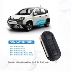 Car Key Fob 3 BTN Replacement for 2010-2016 Fiat Ducato 500L Panda Bravo 2015-2019 Ram ProMaster 3500 1500 2500 City Rapid with FCCID: RX2TRF198 KR-G3SE-10