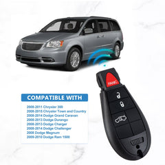 Car Key Fob Replacement for Dodge Charger Keyless Entry Control 4 Button IYZ-C01C or M3N5WY783X KR-D4RA-05
