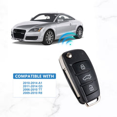 Uncut Blade Replacement for 2010-2014 A1 2011-2014 Q3 2006-2010 TT 2009-2010 R8 Flip Keyless Remote Key Fob 8X0837220D  KR-V4SD-10