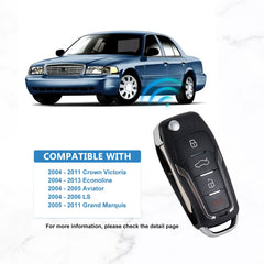 4 BTN Upgraded Flip Remote Key Fob Replacement for 2008 - 2014 Ford Escape Explorer, 2004 - 2006 LS, 2005 - 2007 Montego CWTWB1U345, CWTWB1U212, CWTWB1U331  KR-F4SG-10