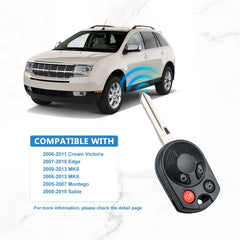 Keyless Entry Remote 315MHZ Replacement for 2005-2014 Mustang 2000-2016 Taurus 2005-2011 Town Car 80 CHIP OUCD6000022  KR-F4SA-10