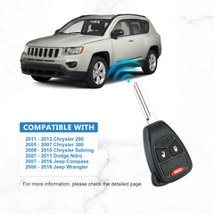 Car Key Fob Replacement for 2005-2007 Chrysler 300 2007-2016 Compass 2008-2011 Avenger Keyless Entry 315MHZ OHT692427AA   KR-D3SA-05