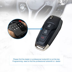 Flip Car Key Fob Uncut Replacement for 2015 - 2019 F-150/2015-2019 F350/2015 - 2019 F250 315MHZ N5F-A08TAA  KR-F3SC-10