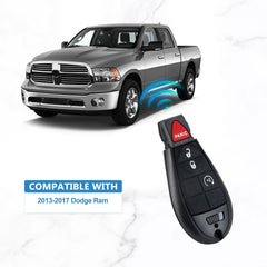 Car Key Fob fit for 2013-2017 Dodge Ram1500 Keyless Entry Remote Start Control 4 Button GQ4-53T KR-D4RE