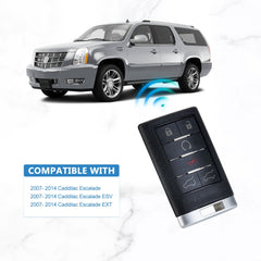 6 BTN Car Key Fob Keyless Control Entry Remote Replacement for 2007-2014 Escalade ESV EXT OUC6000066 KR-G6RA