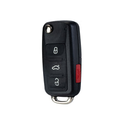 4 BTN Keyless Entry Remote Control Car Uncut Blade Flip Key Fob Replacement for 2011-2016 VW Jetta Passat Beetle 5K0-837-202-R / 5K0-837-202-F / 5K0-837-202-A / 5K0-837-202-AE  KR-V4SB
